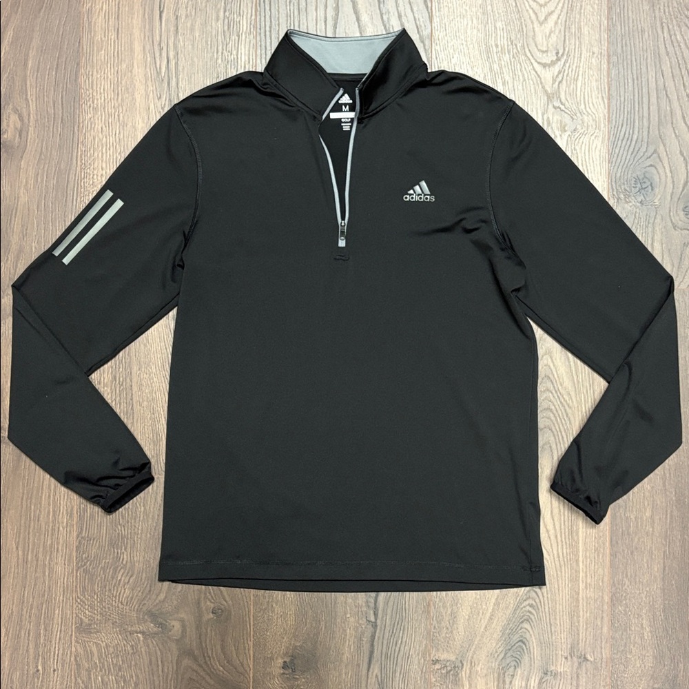 Adidas Golf Quarter Zip Pullover Black Gray Men’s Medium NWOT - Picture 6 of 6